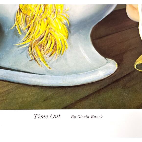 Gloria Ranck TIME OUT Signed ART Girls Room LG Print 23x17.5" Ladies Bathroom - Picture 3 of 5